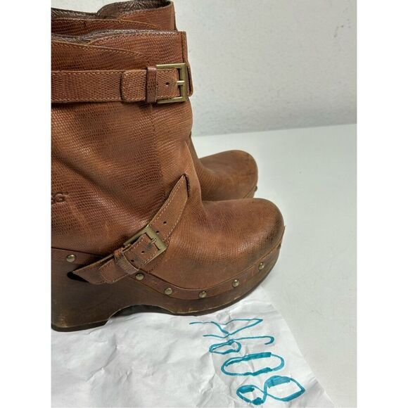 UGG Australia Women's Size 7 Brown Lizard Embossed Leather Ankle Boots See Note - Picture 13 of 16